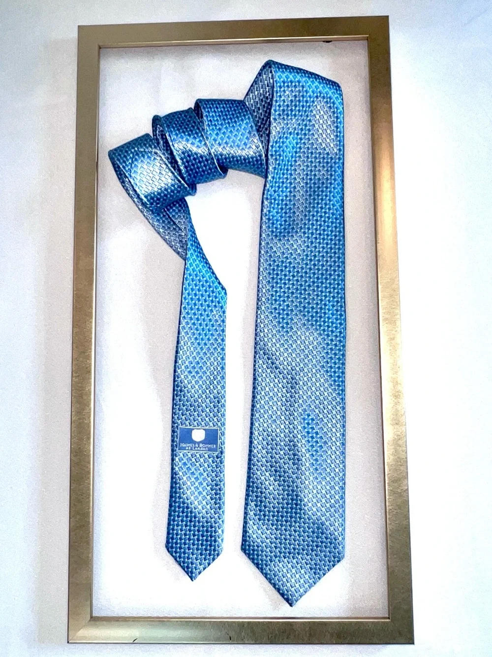 Haines & Bonner Light Blue 100% Silk Tie - Classic Dress Accessory